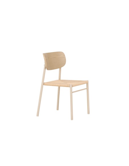 Matstol Polly, Beige/Vitlaserad