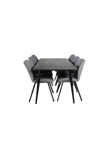 Matgrupp Dipp med Gemma matstolar, 180 × 90 cm