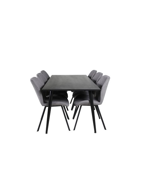 Matgrupp Dipp med Gemma matstolar, 180 × 90 cm