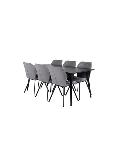 Matgrupp Dipp med Gemma matstolar, 180 × 90 cm