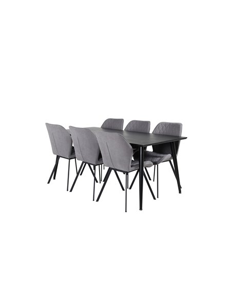 Matgrupp Dipp med Gemma matstolar, 180 × 90 cm