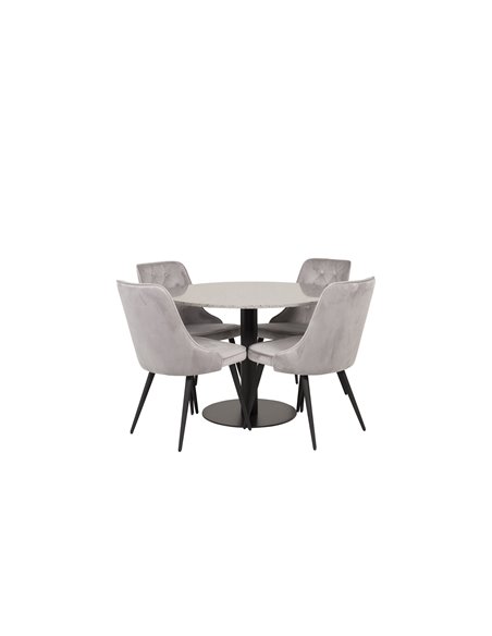 Matgrupp Razzia med Velvet Deluxe matstolar