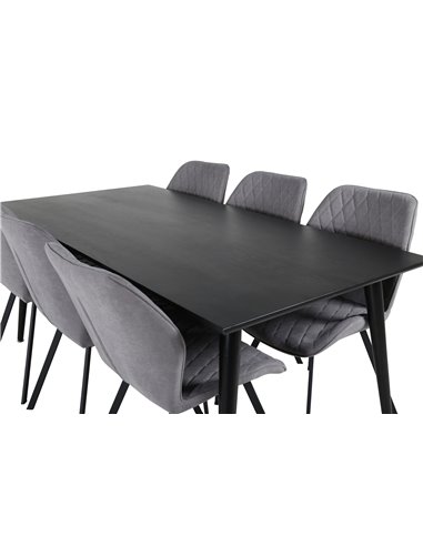 Matgrupp Dipp med Gemma matstolar, 180 × 90 cm
