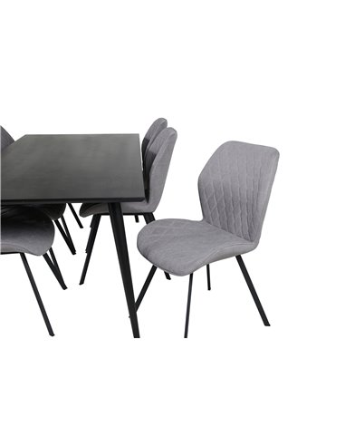 Matgrupp Dipp med Gemma matstolar, 180 × 90 cm