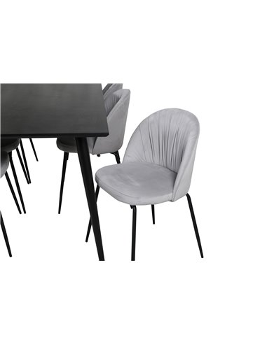 Matgrupp Dipp med Wrinkles matstolar, 180 × 90 cm