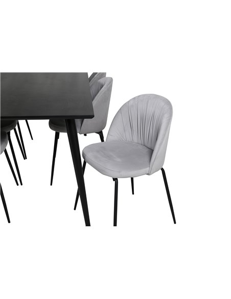 Matgrupp Dipp med Wrinkles matstolar, 180 × 90 cm