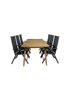 Matgrupp Julian med Break matstolar, 210 × 100 cm