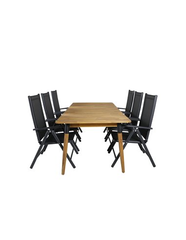 Matgrupp Julian med Break matstolar, 210 × 100 cm