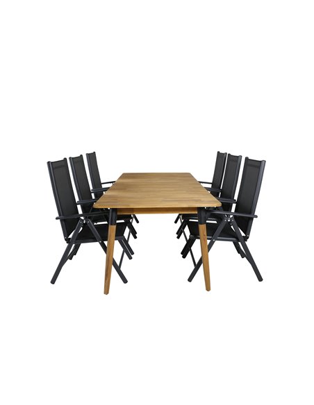 Matgrupp Julian med Break matstolar, 210 × 100 cm