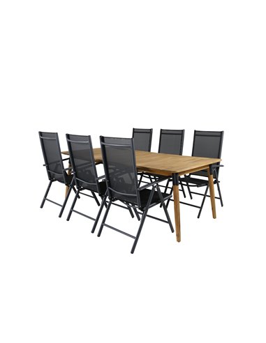 Matgrupp Julian med Break matstolar, 210 × 100 cm