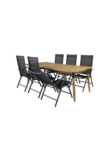 Matgrupp Julian med Break matstolar, 210 × 100 cm