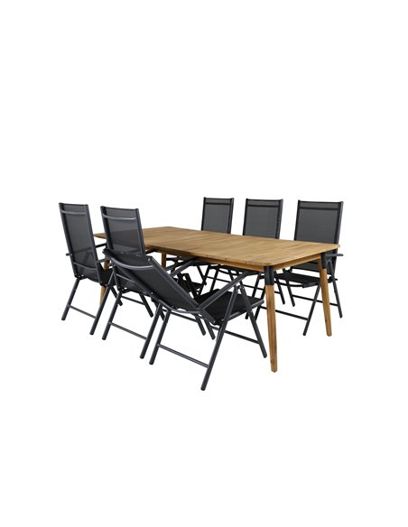 Matgrupp Julian med Break matstolar, 210 × 100 cm