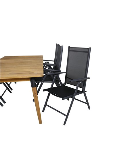 Matgrupp Julian med Break matstolar, 210 × 100 cm
