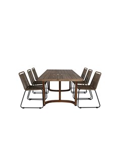 Matgrupp Erica med Lindos matstolar, 100 × 214 cm