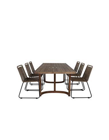 Matgrupp Erica med Lindos matstolar, 100 × 214 cm