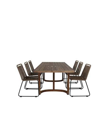 Matgrupp Erica med Lindos matstolar, 100 × 214 cm