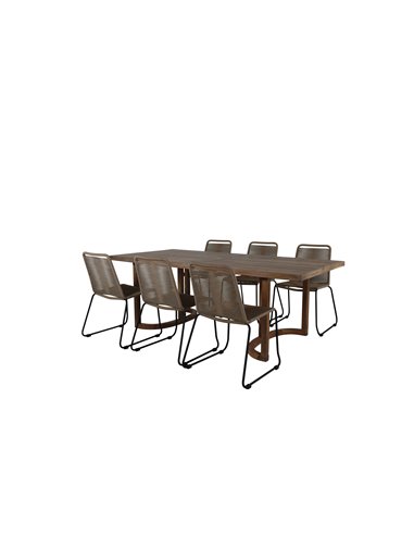Matgrupp Erica med Lindos matstolar, 100 × 214 cm