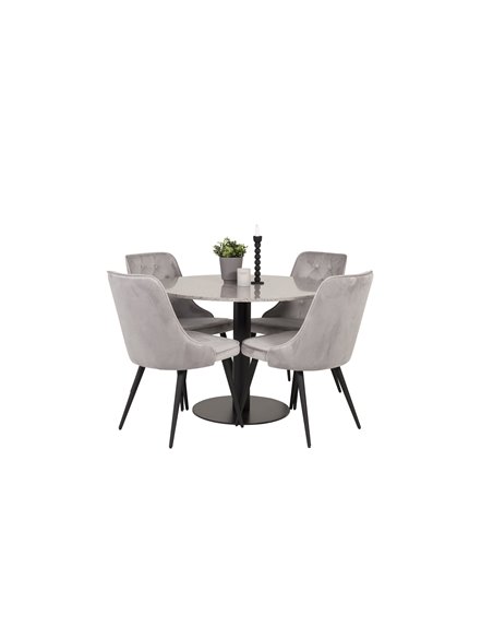 Matgrupp Razzia med Velvet Deluxe matstolar