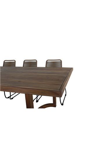 Matgrupp Erica med Lindos matstolar, 100 × 214 cm