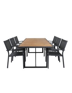 Matgrupp Khung med Copacabana matstolar, 200 × 100 cm