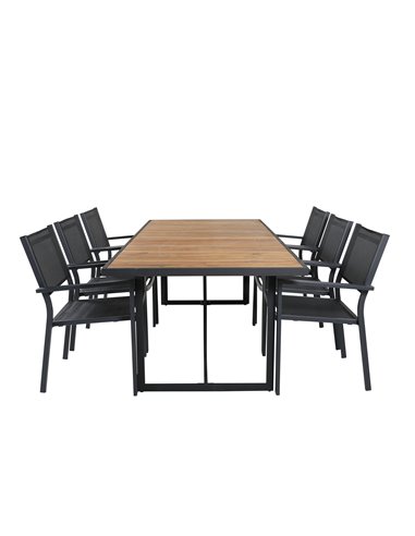 Matgrupp Khung med Copacabana matstolar, 200 × 100 cm