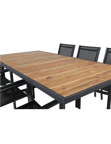Matgrupp Khung med Copacabana matstolar, 200 × 100 cm