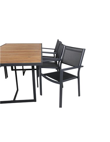 Matgrupp Khung med Copacabana matstolar, 200 × 100 cm