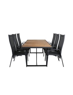 Matgrupp Khung med Copacabana matstolar, 200 × 100 cm