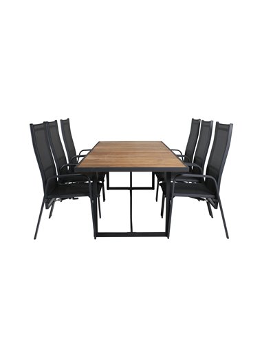 Matgrupp Khung med Copacabana matstolar, 200 × 100 cm