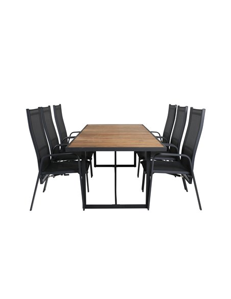 Matgrupp Khung med Copacabana matstolar, 200 × 100 cm