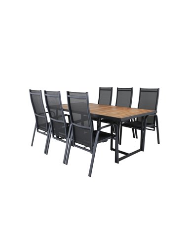 Matgrupp Khung med Copacabana matstolar, 200 × 100 cm