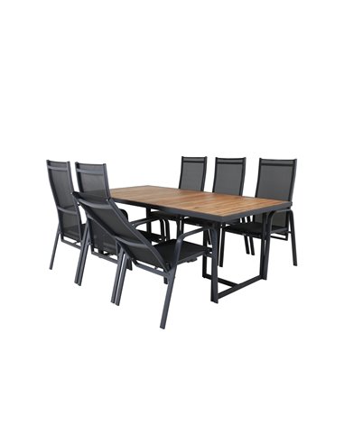 Matgrupp Khung med Copacabana matstolar, 200 × 100 cm