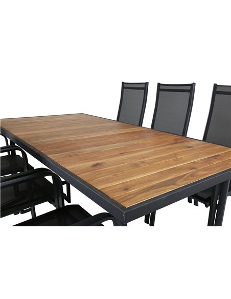 Matgrupp Khung med Copacabana matstolar, 200 × 100 cm