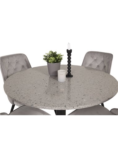 Matgrupp Razzia med Velvet Deluxe matstolar