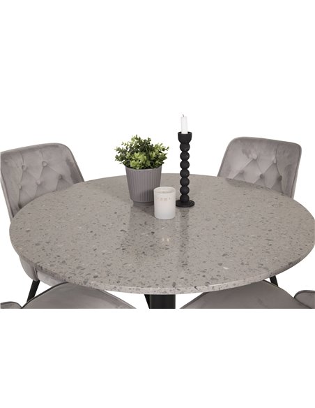 Matgrupp Razzia med Velvet Deluxe matstolar