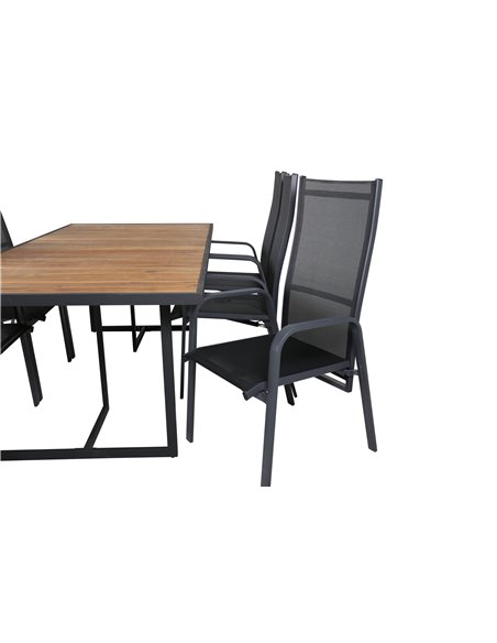 Matgrupp Khung med Copacabana matstolar, 200 × 100 cm