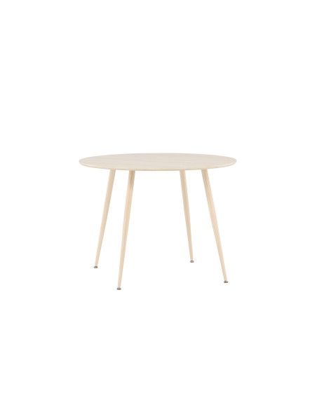 Runt matbord Plaza, Ø100 cm, Vitlaserad