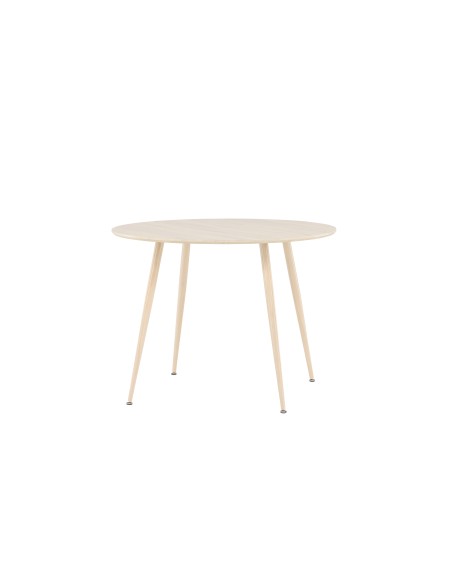 Runt matbord Plaza, Ø100 cm, Vitlaserad
