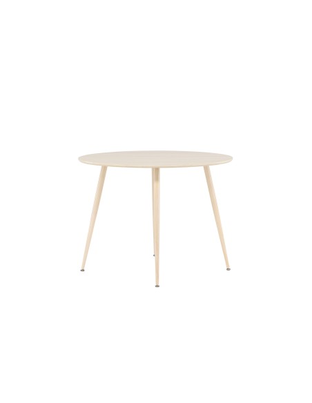 Runt matbord Plaza, Ø100 cm, Vitlaserad