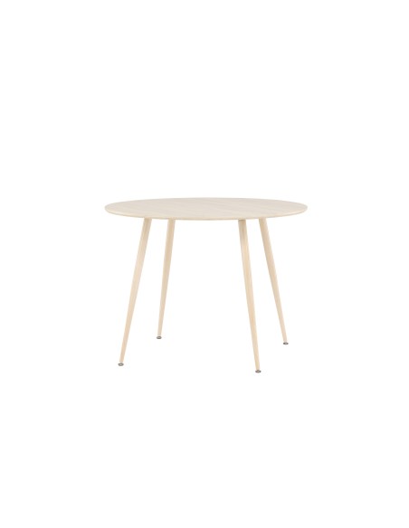 Runt matbord Plaza, Ø100 cm, Vitlaserad