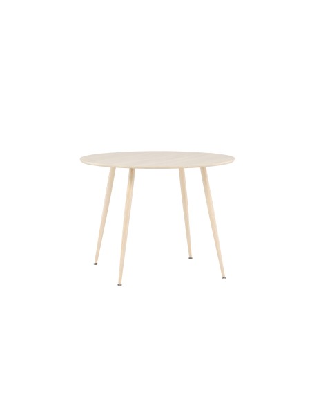 Runt matbord Plaza, Ø100 cm, Vitlaserad