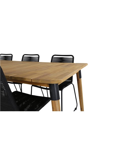 Matgrupp Julian med Lindos matstolar, 210 × 100 cm