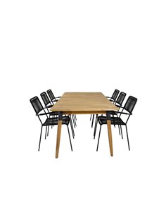Matgrupp Julian med Lindos matstolar, 210 × 100 cm