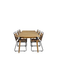 Matgrupp Julian med Bois matstolar, 210 × 100 cm