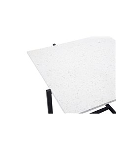 Soffbord Hybrid, 80 × 80 cm, Vit