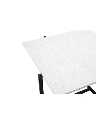 Soffbord Hybrid, 80 × 80 cm, Vit