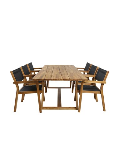 Matgrupp Plankton med Venice matstolar, 220 × 100 cm