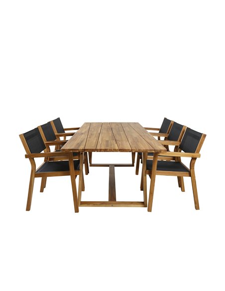Matgrupp Plankton med Venice matstolar, 220 × 100 cm