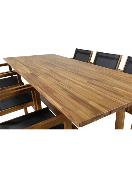 Matgrupp Plankton med Venice matstolar, 220 × 100 cm
