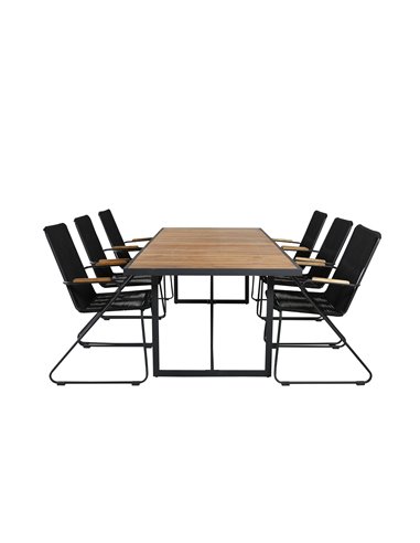 Matgrupp Khung med Bois matstolar, 200 × 100 cm